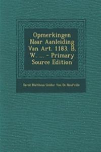 Opmerkingen Naar Aanleiding Van Art. 1183. B. W. ...