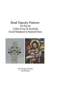 Bead Tapestry Patterns for Peyote Celtic Cross and Good Shepherd stained