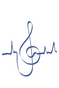 Musik Notenschlüssel Herzschläge - Notenbuch, Notenlinien, Notizbuch, Notizblock, 120 Seiten, Souvenir Geschenk Buch, auch als Dekoration geeignet zum Geburtstag oder Weihnachten