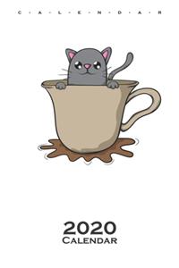 Cat in coffee cup Calendar 2020