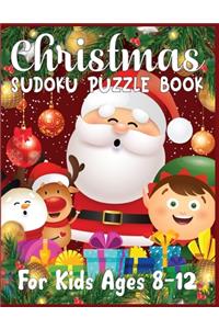 Christmas Sudoku Puzzle Book For Kids ages 8-12
