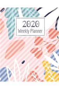 Weekly Planner for 2020- 52 Weeks Planner Schedule Organizer- 8"x10" 120 pages Book 12: Large Floral Cover Planner for Weekly Scheduling Organizing Goal Setting- January 2020/December 2020