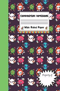 Composition Notebook Wide Ruled Paper