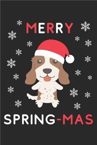 Merry Spring Mas: Lined Journal, 120 Pages, 6 x 9, Funny Christmas English Springer Spaniel XMas Dog Gift Idea, Black Matte Finish (Merry Spring Mas Journal)