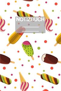 Notizbuch A5 Muster Eisbecher Eis Ice Cream Sommer