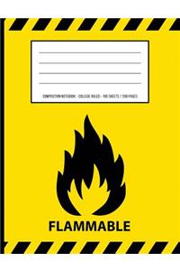 Flammable Warning Periodic Table Chemistry Composition Notebook