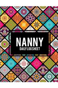 Nanny Daily Log Sheet: Beauty Mandala, 8.5