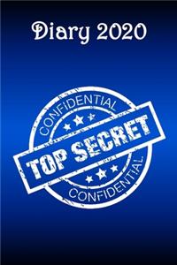 Diary: Top Secret, Blue Bg - Bespoke, Personalised Desk Diary. Contact Us If You Would Like Your Own Image, Name or Other Text on a Book.