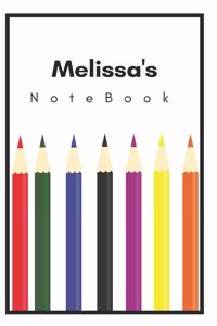 Melissa's Notebook: Personalized Writing Journal with Name