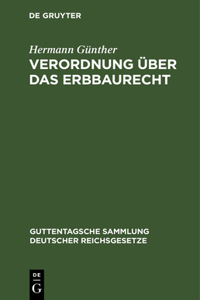 Verordnung Über Das Erbbaurecht