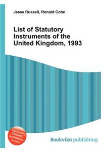 List of Statutory Instruments of the United Kingdom, 1993