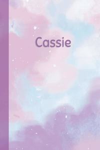 Cassie: Personalized Composition Notebook - College Ruled (Lined) Exercise Book for School Notes, Assignments, Homework, Essay Writing. Pink Blue Purple Cov