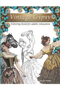 Vintage Gypsy Coloring book for adults relaxation