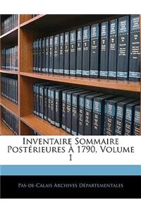 Inventaire Sommaire Postérieures À 1790, Volume 1