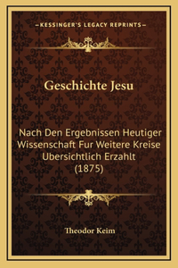 Geschichte Jesu: Nach Den Ergebnissen Heutiger Wissenschaft Fur Weitere Kreise Ubersichtlich Erzahlt (1875)