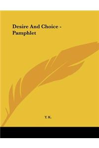 Desire And Choice - Pamphlet