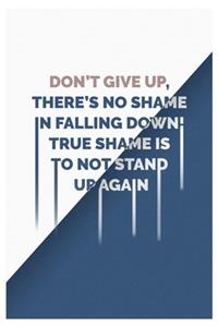 Don't give up, there's no shame in falling down! True shame is to not stand up again!