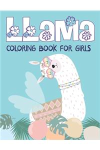 Llama Coloring Book for Girls