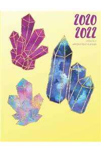 2020-2022 Three 3 Year Planner Watercolor Crystals Monthly Calendar Gratitude Agenda Schedule Organizer