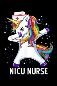 nicu nurse: dabbing unicorn funny nicu nurse gift Journal/ Notebook Blank Lined Ruled 6x9 120 Pages