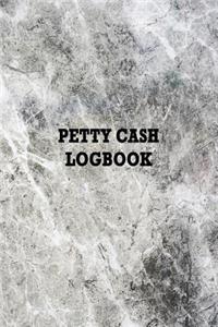 Petty Cash Logbook: Grey Marble, Cash Recording Ledger for Tracking Financial Payments Within the Office Department or Club.