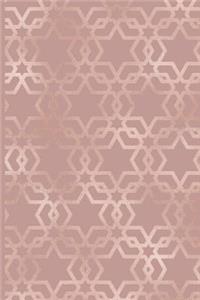 Faux Pink Metallic Foil Star of David Pattern Journal - 6x9, 100 Page