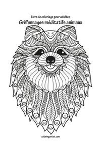 Livre de coloriage pour adultes Griffonnages méditatifs animaux 3