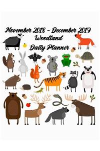 November 2018 - December 2019 Woodland Daily Planner