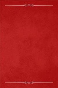 Red 101 - Blank Notebook with Bars & Scrolls Borders