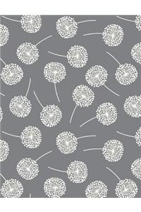 My Big Fat Journal Notebook Dandelions On Gray