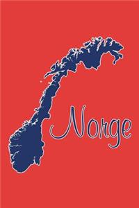 Norge - National Colors Lined Notebook with Margins (Norway)