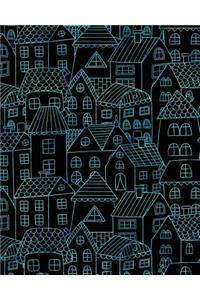 Bullet Journal Notebook Cute Houses Pattern 6
