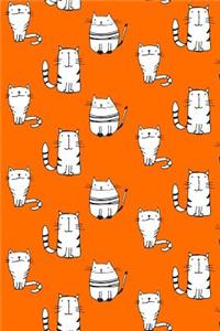Journal Notebook For Cat Lovers Sketchy Cats Pattern 7