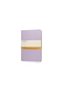 Moleskine Cahier Journal (Set of 3), Extra Large, Ruled, Persian Lilac, Frangipane Yellow, Peach Blossom Pink, Soft Cover (7.5 X 10)