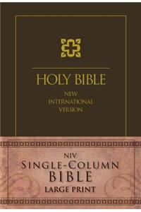 NIV, Single-Column Bible, Large Print, Hardcover, Brown
