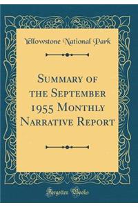 Summary of the September 1955 Monthly Narrative Report (Classic Reprint)