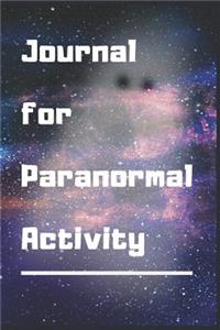 Journal for Paranormal Activity