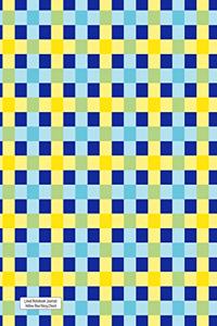 Lined Notebook Journal Yellow Blue Navy Check