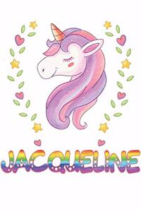 Jacqueline: Jacqueline Notebook Journal 6x9 Personalized Gift For Jacqueline Unicorn Rainbow Colors Lined Paper