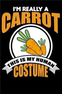 I'm Really A Carrot This Is My Human Costume: Lined Sample Notebook