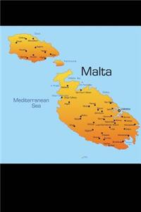 Map of Malta Journal: 150 Page Lined Notebook/Diary