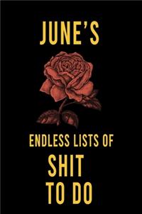June's Endless Lists of Shit to do