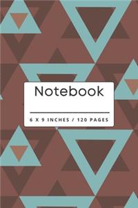 Notebook: Geometric pattern In warm earthy tones lined Paperback Notebook.