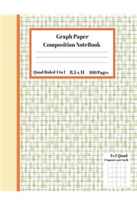 Graph Composition Notebook 4 Squares per inch 4x4 Quad Ruled 4 to 1 / 8.5 x 11 100 Sheets