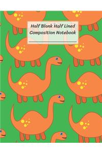Half Blank Half Lined Composition Notebook