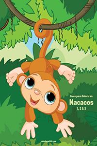 Livro para Colorir de Macacos 1, 2 & 3