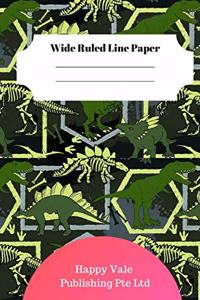 Cute Dinosaur Foot Theme Wide Ruled Line Paper