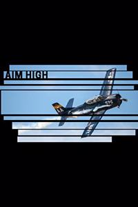 Airplane Aim High Collection Travel Lined Journal, Volume 3 College Ruled Notebook, Softcover Writing Notepad Gift, 120 Pages