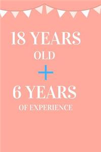18 Years Old + 6 Years of Experience