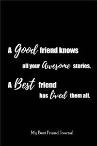 A good friend Knows all your awesome stories.A best friend has lived them all